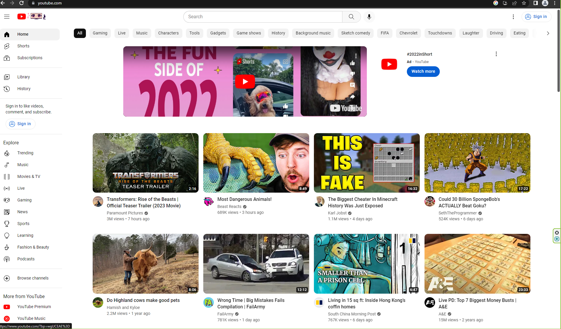 Youtube Home